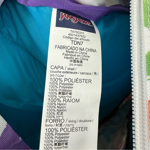 NWT Jansport Big Student Backpack Hugs & Kisses XO - Picture 7 of 7